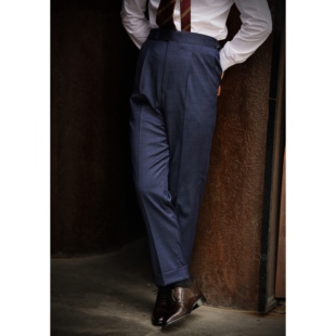 高定工艺普鲁士蓝 西裤 意式 高腰通勤男士 复古巴黎扣 UGENTLE男装