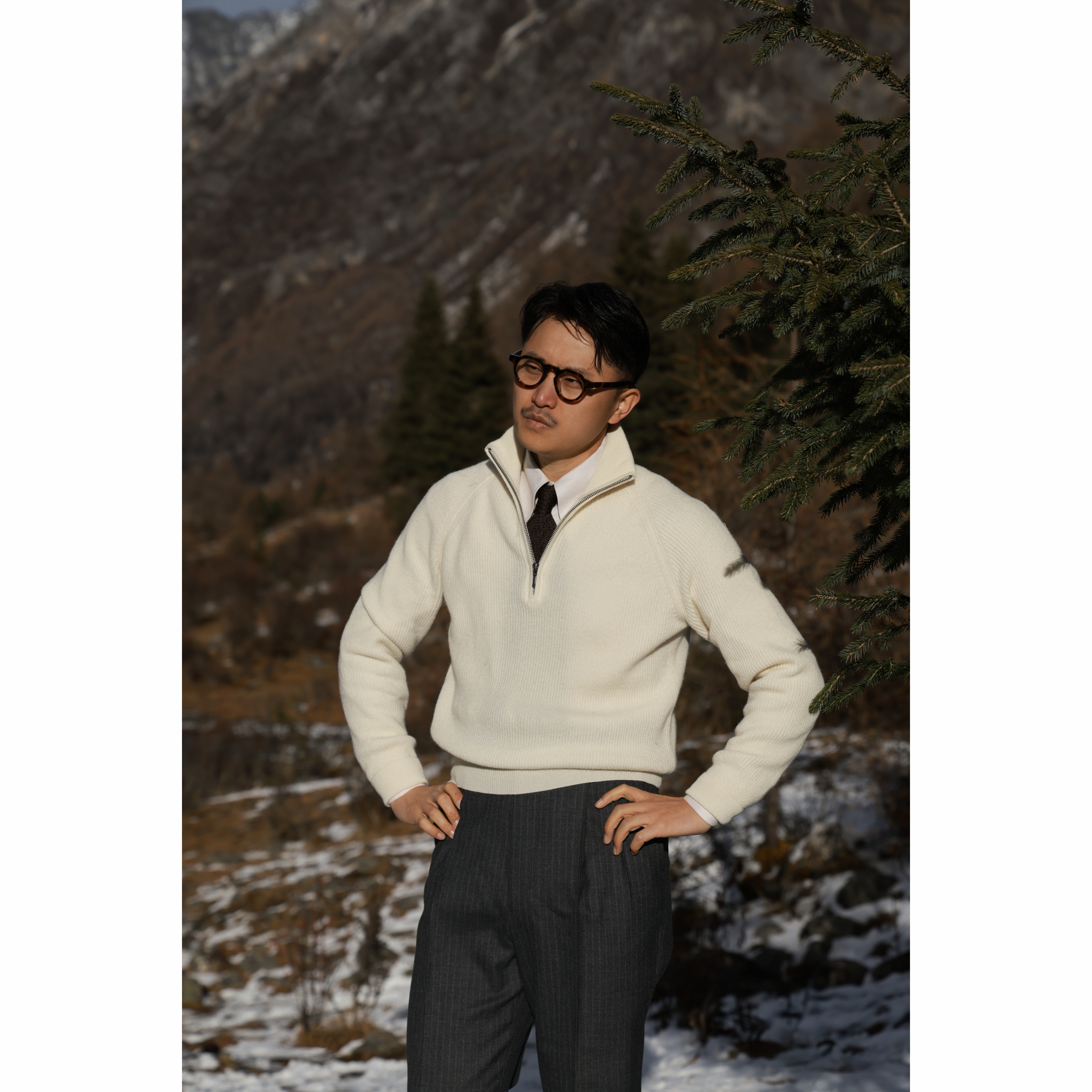 UGENTLE男装羊绒针织衫老钱风