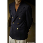 Blazer布雷泽 UGENTLE男装 西服 手工米兰眼 Navy 品牌 羊毛半麻衬