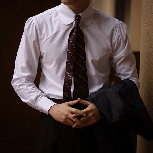 品牌复古伊顿瀑布手工鹰爪白衬衫