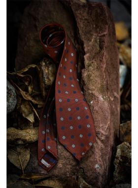 UG男装品牌 意式手工卷边三褶飘逸 无压边蚕丝蓬松领带3 fold tie