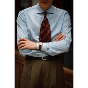 水洗丹宁色 复古八字领 牛仔 UGENTLE男装 衬衫 高定工艺 长袖 品牌