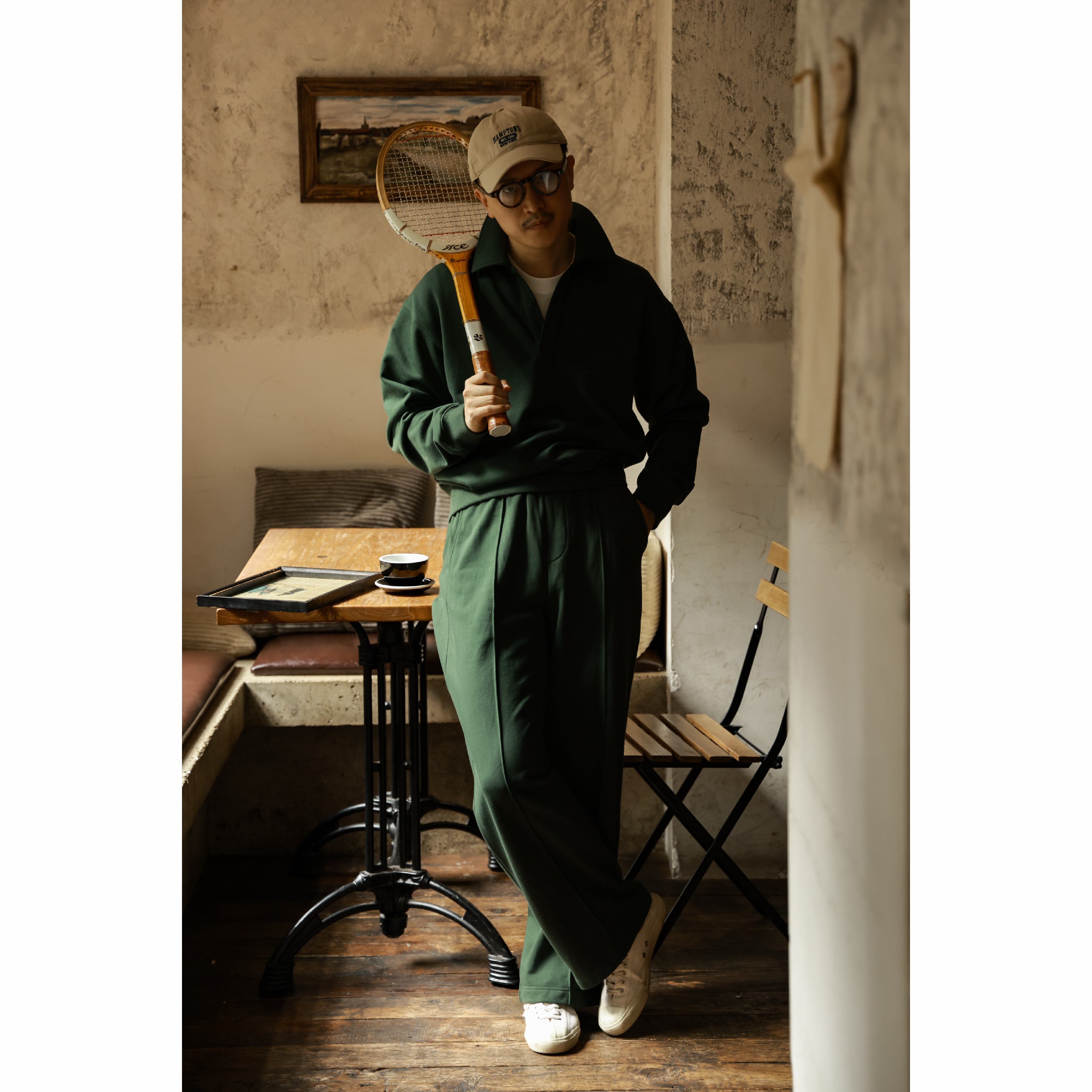 UGENTLE男装休闲polo领卫衣套装