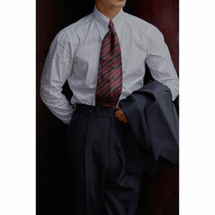 纯棉「雾影条纹」意式 系列 教父领通勤 绅士长袖 UGENTLE 衬衫 经典