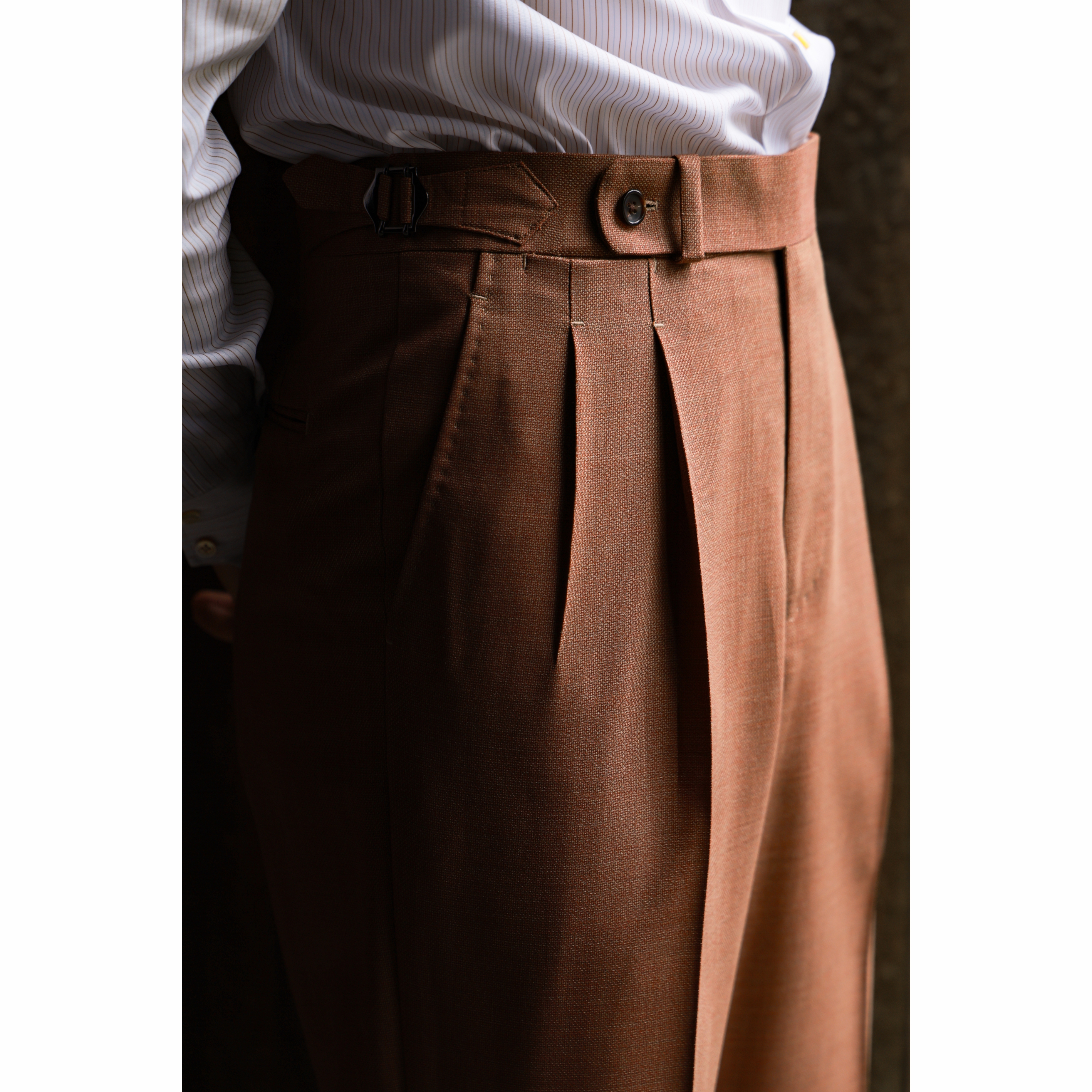 UGENTLE纯羊毛巴黎扣直筒西裤