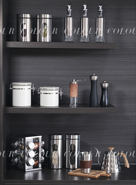【橱柜收纳罐合集】样板房不锈钢调味罐油醋瓶胡椒研磨器摆件展示