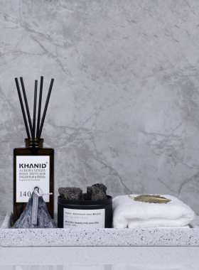 北欧陶瓷卫浴洗漱套装轻奢水磨石卫生间托盘样板房摆件浴室ins风