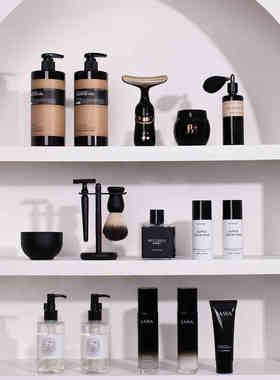 卫生间浴室柜摆件乳液瓶剃须护肤品样板间展厅卫浴套装壁龛装饰品