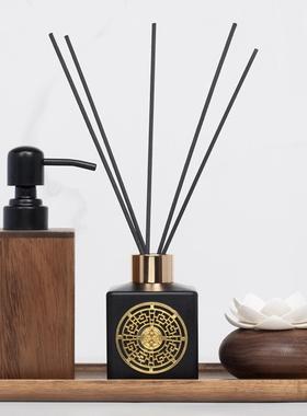 新中式卫生间摆件卫浴组合胡桃木禅意装饰样板房酒店民宿香熏托盘