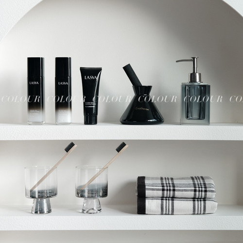 轻奢浴室柜摆件套装洗手台卫生间样板房香薰牙刷漱口杯毛巾组合