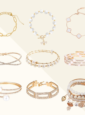 轻奢金色样板房衣帽间梳妆台首饰盒展示道具手链手镯衣柜抽屉饰品