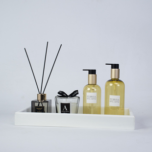 样板房卫生间烤漆小托盘香薰蜡烛杯摆件洗手间马桶柜饰品公寓北欧