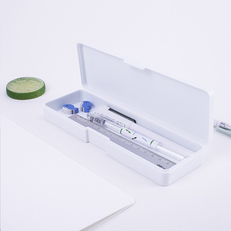 包邮得力8328简约型文具盒糖果色学生铅笔盒塑料儿童文具收纳盒