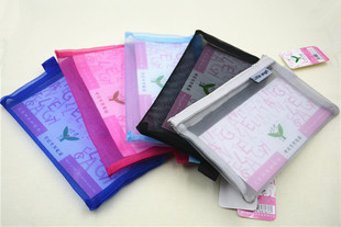 B5网袋 小天使纯色考试专用笔袋网格袋拉链袋文件袋资料袋