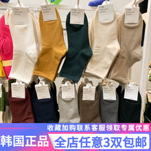韩国代购东大门平纹卷边时尚简约女薄款堆堆四季纯色短袜中筒学生
