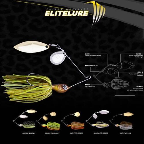 Elitelure艾利特spinnerbait水滴柳叶复合亮片硬饵鲈鱼路亚鱼饵
