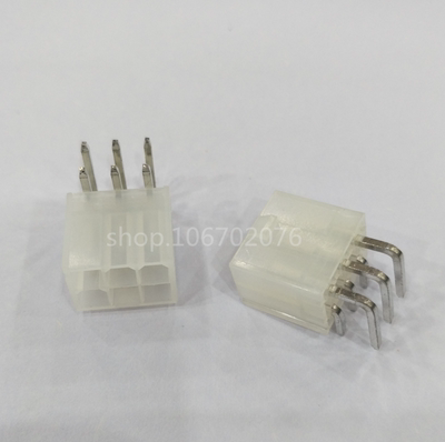 连接器5557 5569 2X3P母座4.2MM间距 双排弯针座 6P 接插件