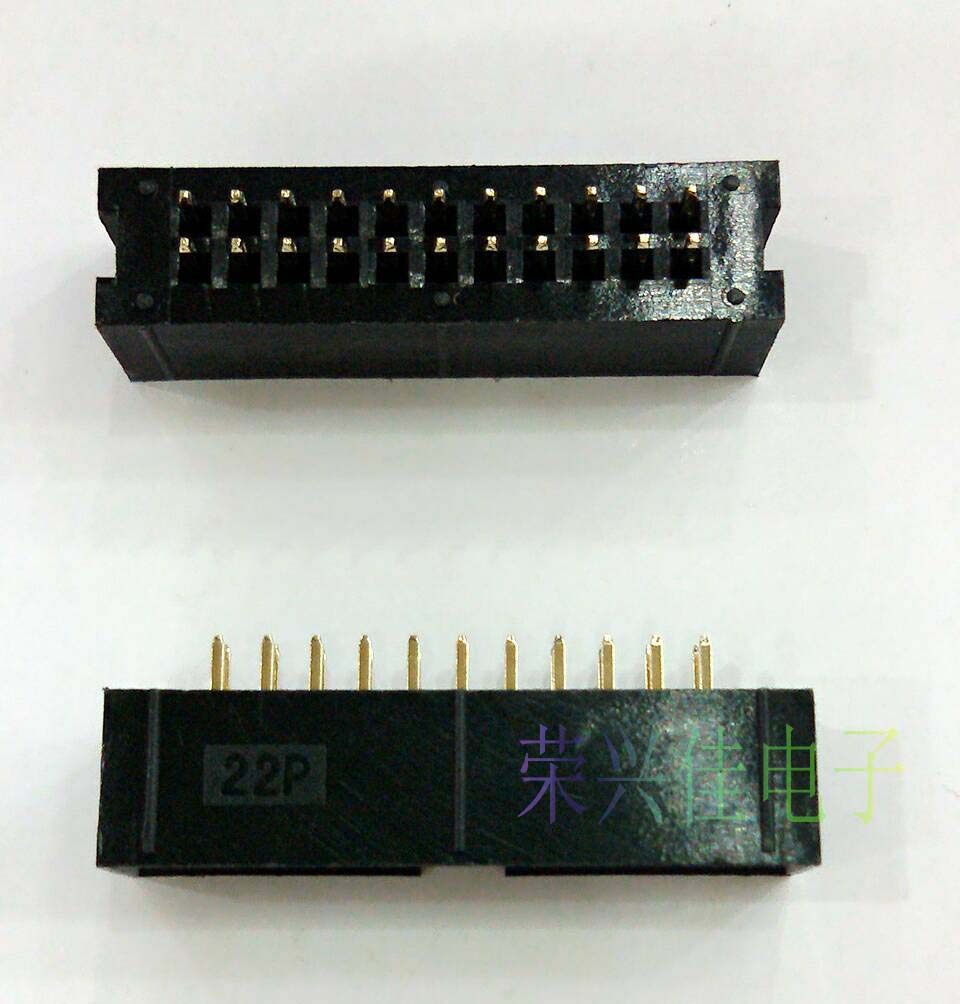 2.54MM间距 DC3-22P IDC简易牛角插座 180度直脚 接插件 厂家直销