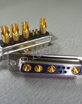 电流连接器 9W4 车针d-sub 5+4 db9w4混装大电流直针孔焊线式现货