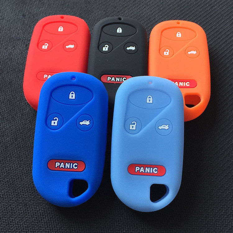 适用老款本田CRV雅阁思迪飞度奥德赛CRV汽车4键遥控钥匙包硅胶套