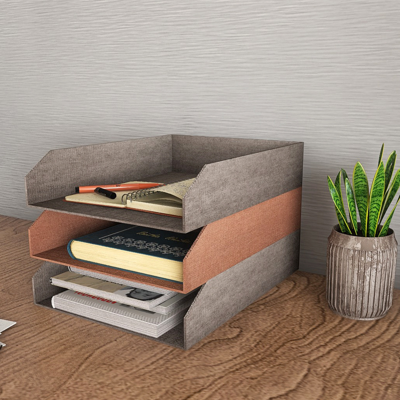 a4纸质托盘多层桌上文件夹收纳盒