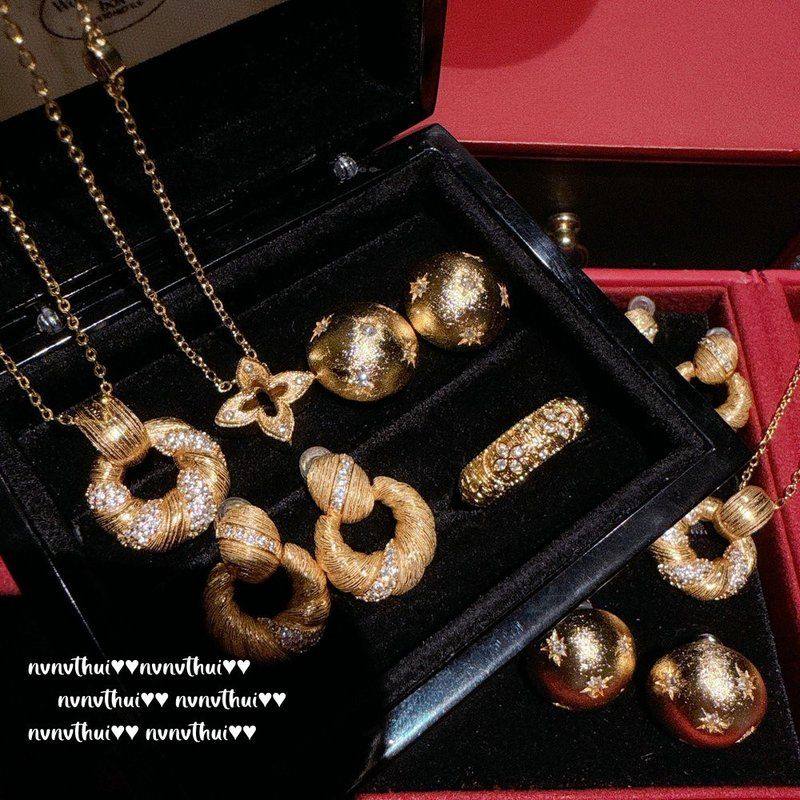 意大利 复古拉丝福气卷宝石项链 Vintage 藤蔓花瓣锆石戒指 套装,饰品/流行首饰/时尚饰品新,项链,淘宝优惠券,粉丝福利购,淘宝优惠卷