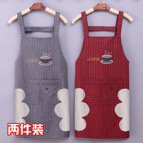 时尚纯棉家用做饭无袖定制围裙