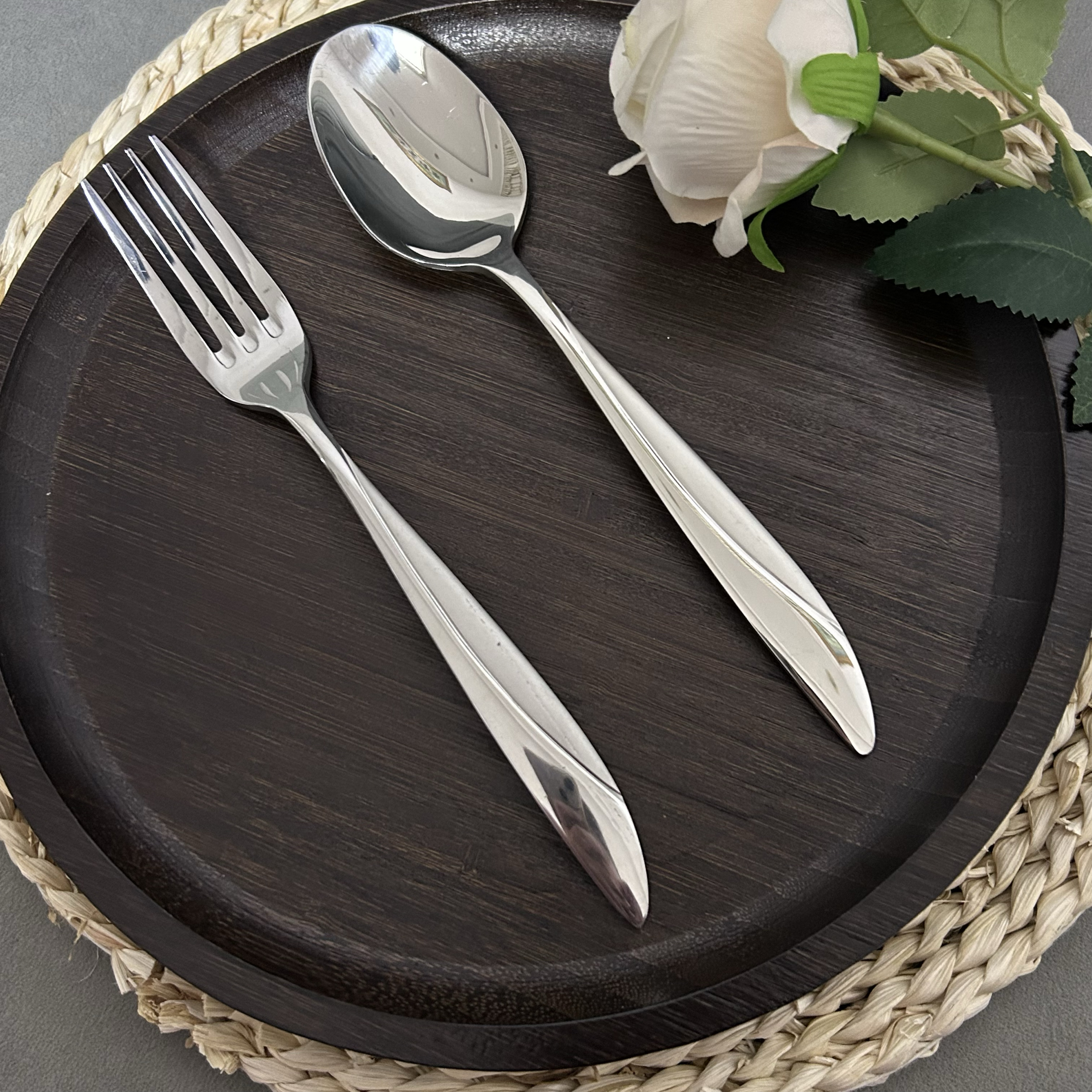 厚牛排叉勺出口单18/10不锈钢西餐长柄勺子家用调羹吃饭喝汤汤匙