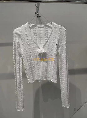 3I2E504折dzzitD素国内正品代购2024夏黑色针织开衫吊牌1090