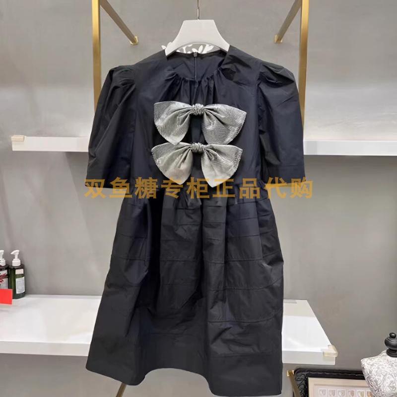3H3O408折dzzit地素国内正品代购2023秋蝴蝶结连衣裙吊牌1490
