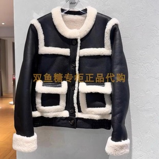 3H4M406折dzzitD素国内正品 2023冬毛皮外套吊牌6990 代购