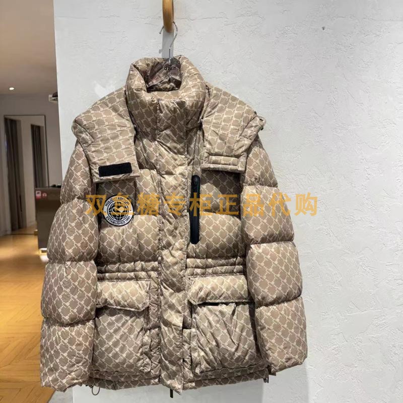 3H4K324折dzzit地素国内正品代购2023冬黄褐色羽绒服吊牌2990