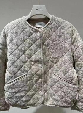 2H4H202折DAZZLED素国内正品代购2023冬白色短绗棉棉服吊牌2999