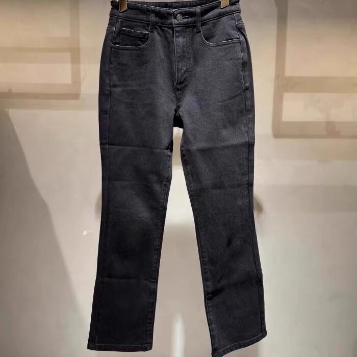 2H1R510折DAZZLE地素国内正品代购2023春黑色牛仔喇叭裤吊牌1299