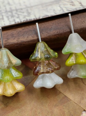 进口捷克珠10x8mm喇叭花琉璃珠diy饰品手链项链配件