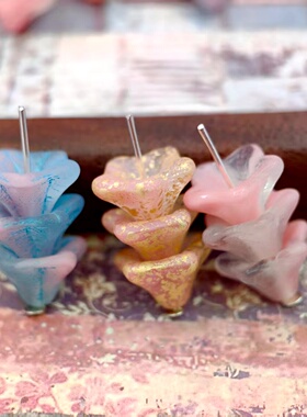 进口捷克珠13x8mm大号喇叭花 绝美系列 手作 耳环项链手链DIY配饰