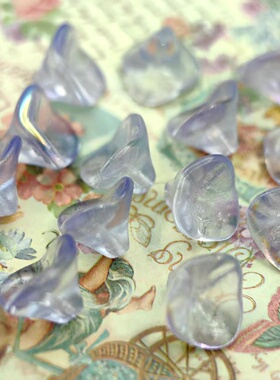 进口捷克珠12x10mm浅紫色清新百搭风铃花托玻璃珠散珠手作diy材料