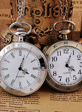 数字无盖怀表复古男款学生女款罗马款考试电子陀表项链挂表全自动