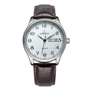 公职人员带星期 防水机械电子石英表学生女款 双日历手表男款 男士