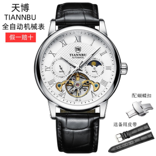 日月星辰机械表男款 手表名牌陀飞轮天博纯机械十大 镂空全自动男士