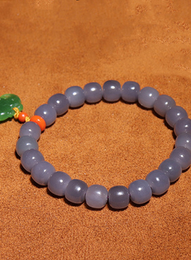 烟紫和田玉手链原创和田玉