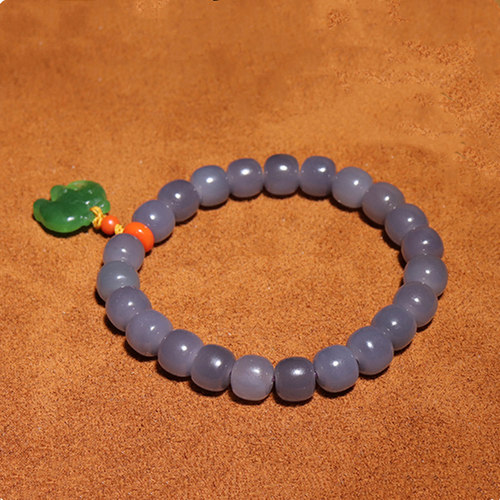 烟紫和田玉手链原创和田玉