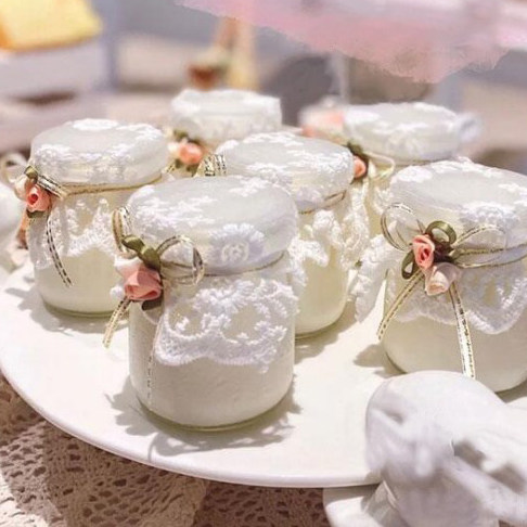 蕾丝甜品台布丁瓶装饰生日婚礼