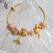 十二生肖幸福兔萝卜少女心彩虹可穿3D硬金diy散珠配饰情人节礼物