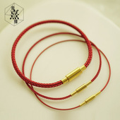 本命年超细1.5毫米红绳钢丝绳转运珠防水安全手绳男女可穿3d硬金