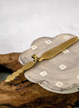 【月器】日本金工作家 itto 复古宝石黄铜餐具 叉子 勺子 搅拌勺