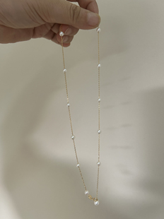 纯银满天星珍珠项链 银色