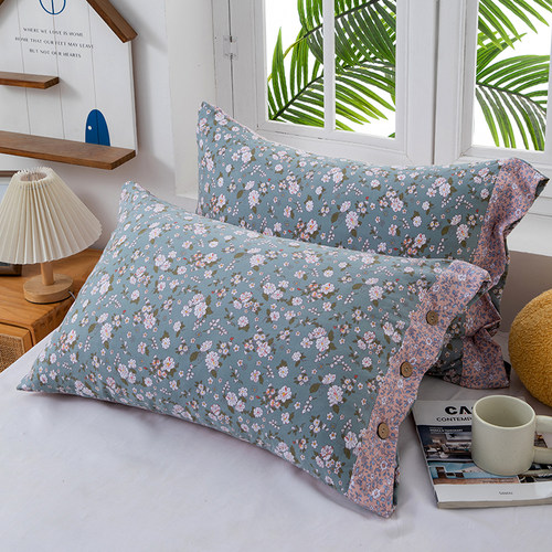 美文高颜值云锦绒双拼色枕套