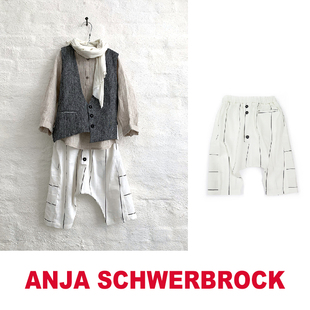 短裤 22雯 SCHWERBROCK 现货 儿童条纹棉麻垮裤 ANJA 店