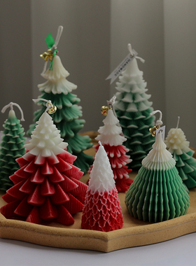 松树蜡烛模具香薰蜡烛圣诞节新年手工DIY材料蜡烛红色绿色圣诞树